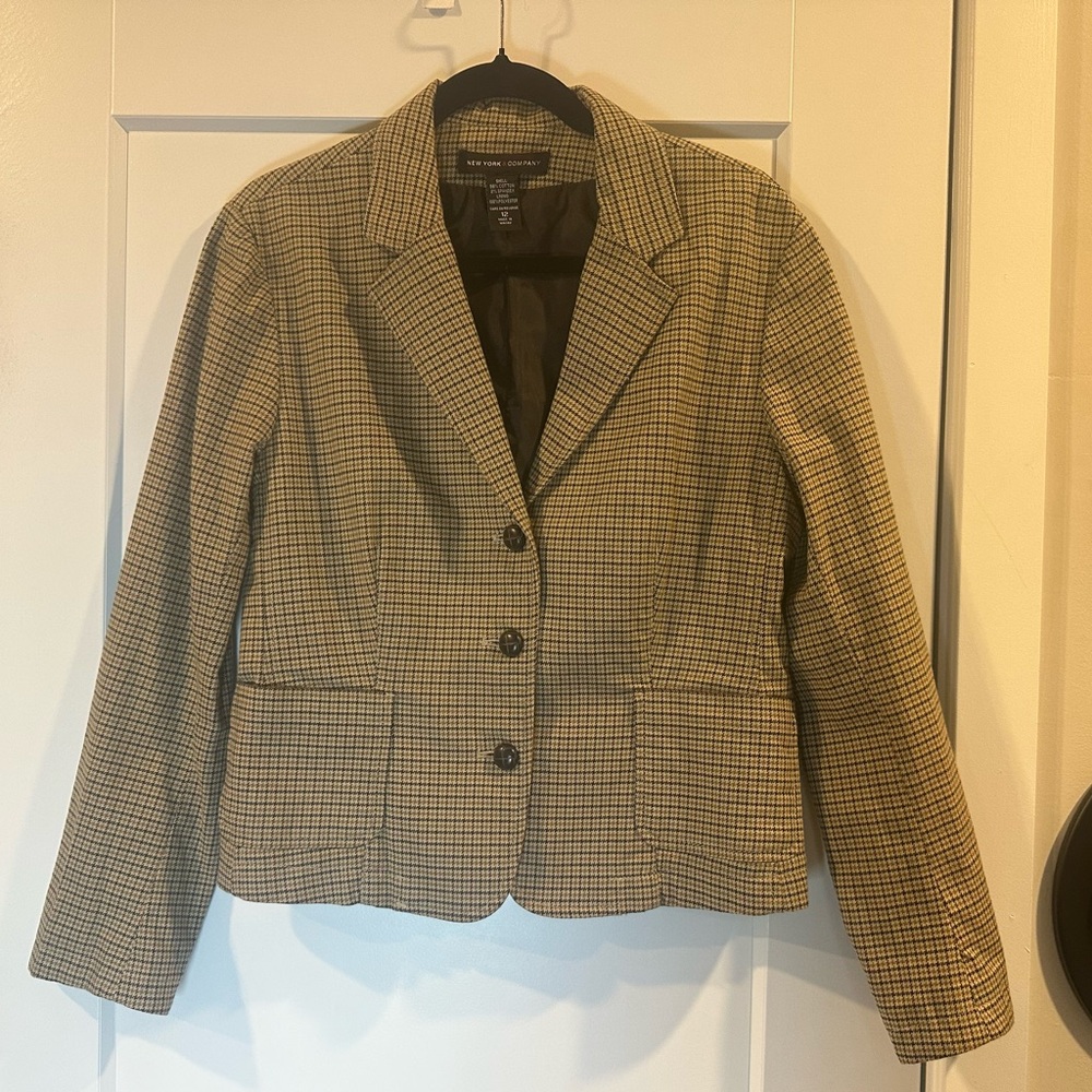 Classic Tan Plaid Women's Blazer